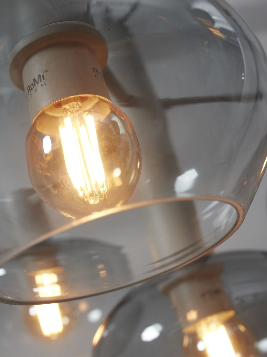 Hängeleuchte Bologna 4 Arm farbverl h grau