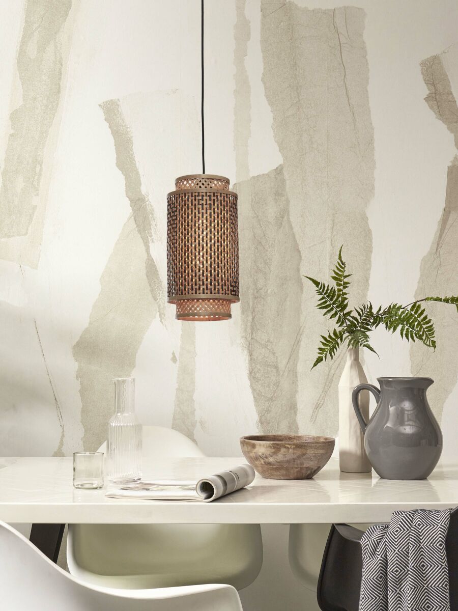 Hängeleuchte Bhutan Kocher schwarz natur L