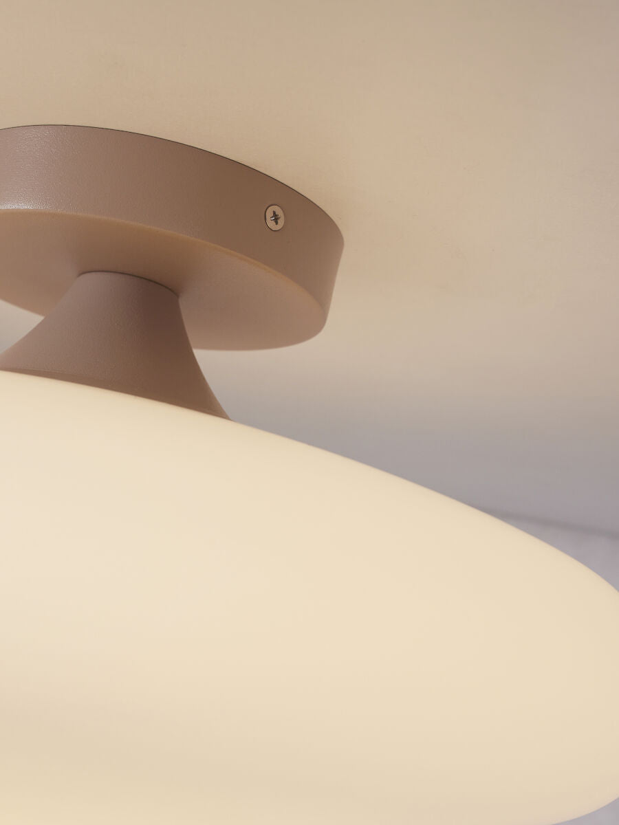 Deckenleuchte Sapporo Glas weiss sand L