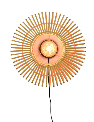 Wandleuchte Bromo rund Diam 40x18cm natur S