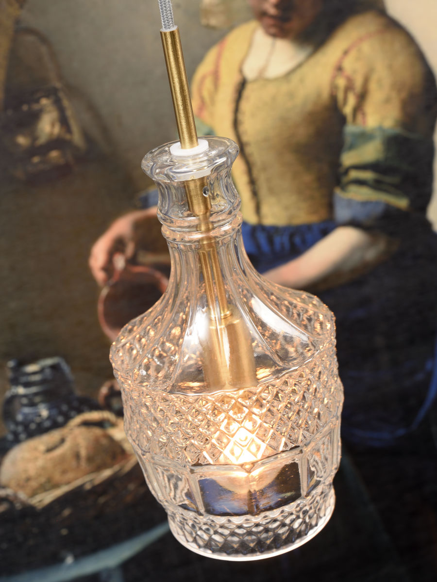 Hängeleuchte Glas Brussels transparent gold recht